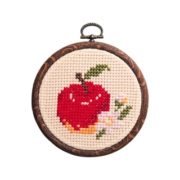 Olympusクロスステッチ刺繍キット7327「リンゴ」 おしゃれフープ フルーツ＆フラワー オリムパス